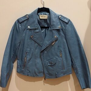 Zara Sky Blue Biker Jacket